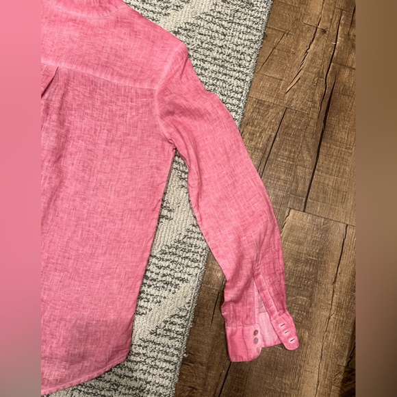 120% lino linen pink  tunic blouse - Picture 10 of 16